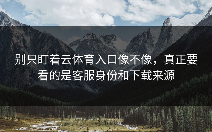 别只盯着云体育入口像不像，真正要看的是客服身份和下载来源
