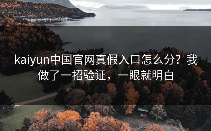 kaiyun中国官网真假入口怎么分？我做了一招验证，一眼就明白