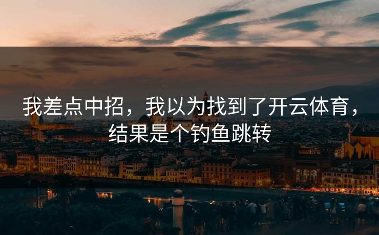 我差点中招，我以为找到了开云体育，结果是个钓鱼跳转